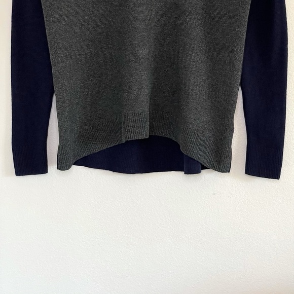NEW Madewell Kimball Colorblock Wool Blend Pullover Sweater Grey Navy Blue Small - Picture 8 of 14